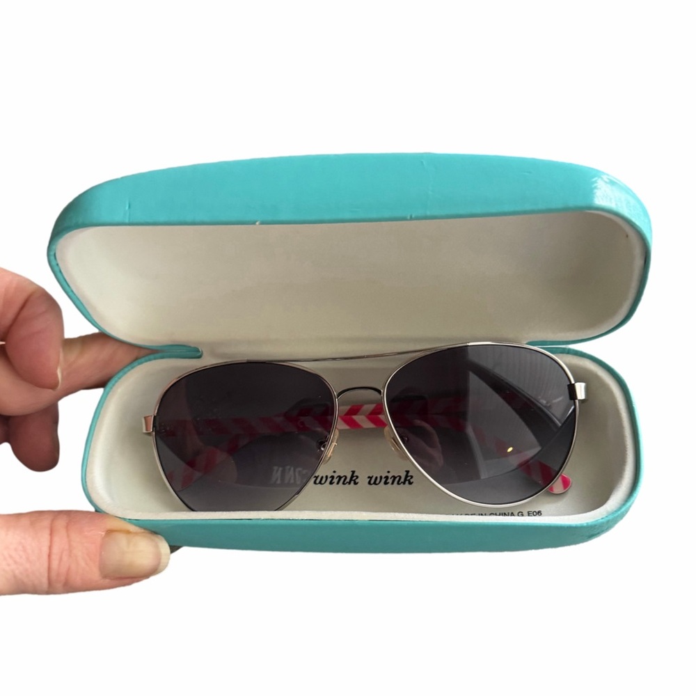 Kate Spade Blossom Aviator Sunglasses w/ Case | Gray Lenses | Chic & Playful